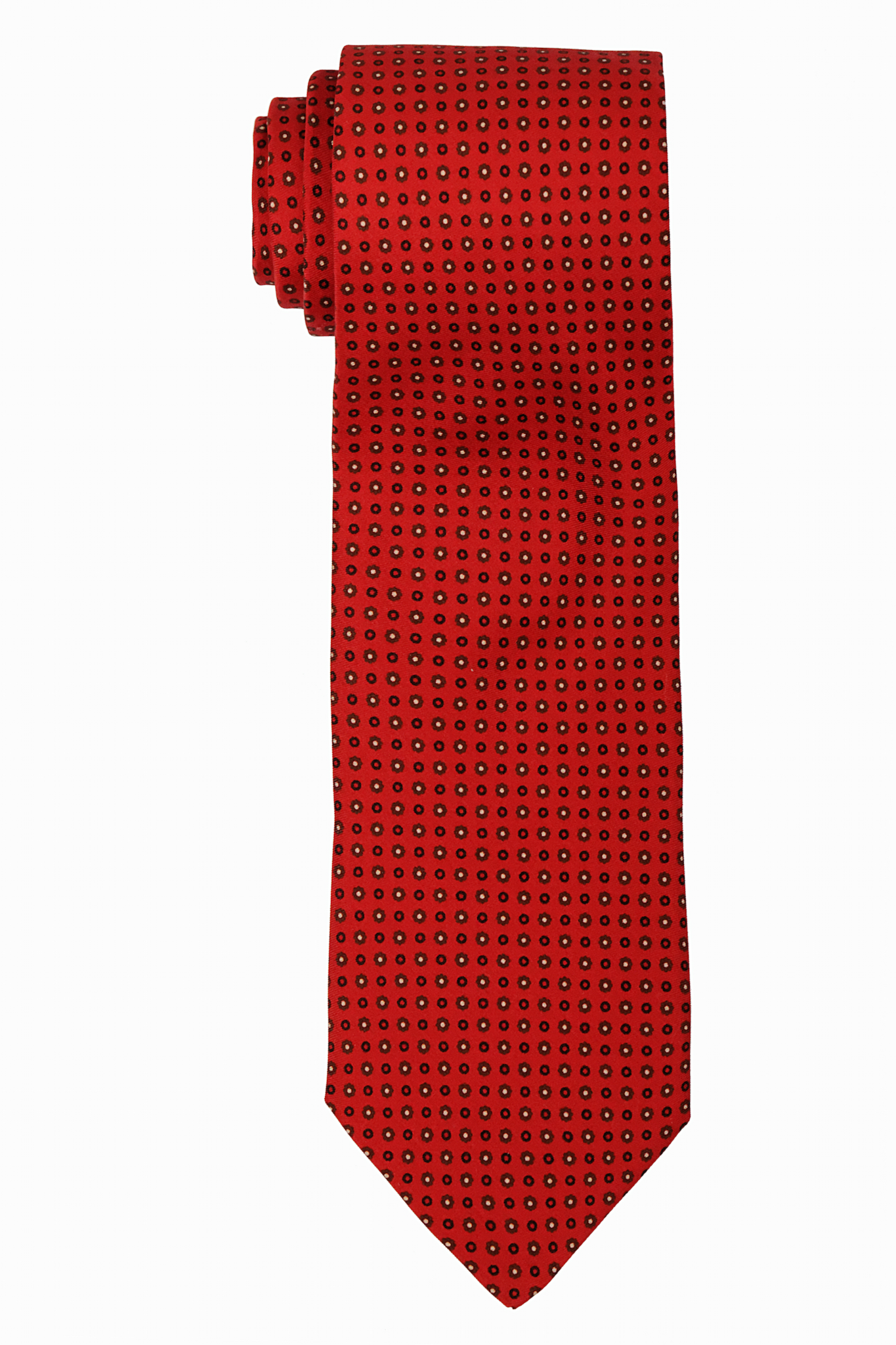 Cravatta In Seta Rossa Micro Dots - Fordi